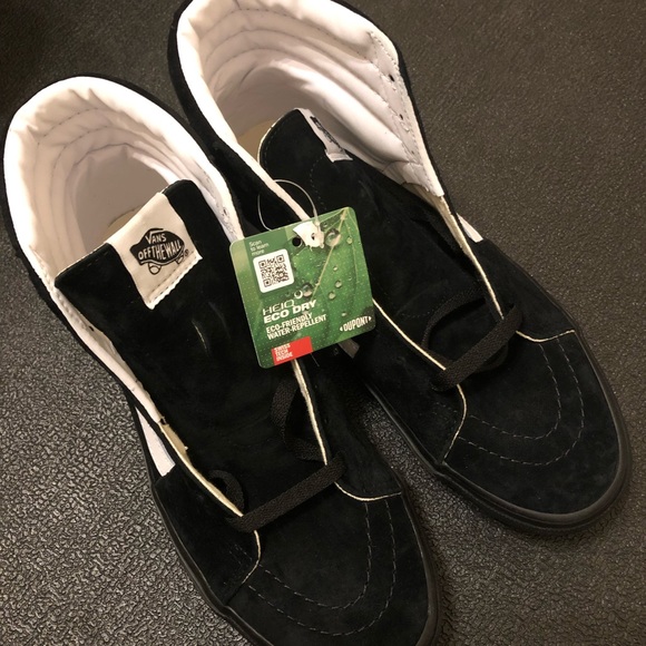 25. Vans Sk8-Hi pig suede black/black eco dry water repellent W9.5/M8 - Picture 3 of 9